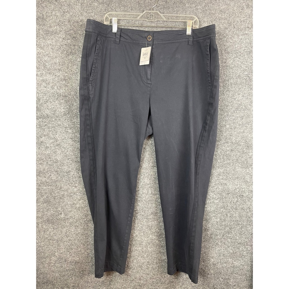 J. Jill Pants Women 20 Navy Blue NEW Ankle Straight Leg Flap Pocket Casual